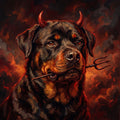 The Devil — framed pet portrait