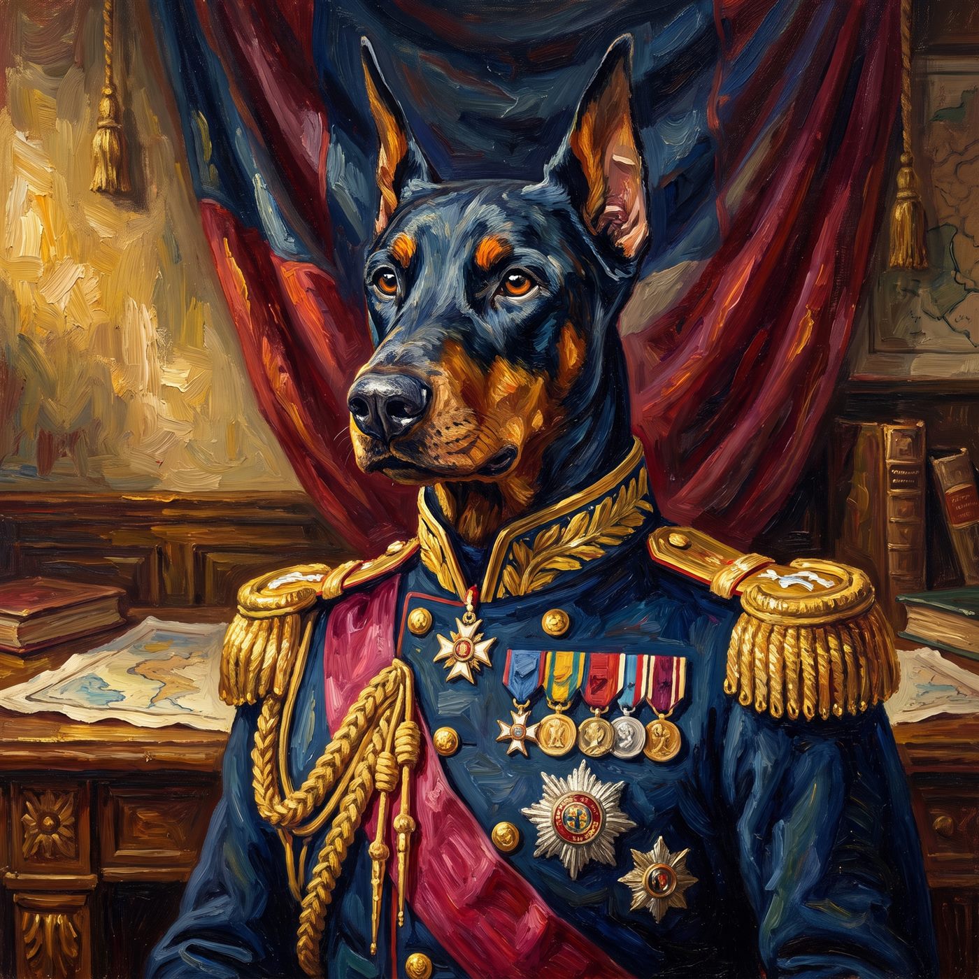 The General — framed pet portrait